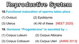 Reproductive system mcq  Developmental Biology [upl. by Padriac]