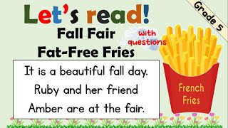 READING COMPREHENSION  GRADE 5  PRACTICE READING  WITH QUESTIONS  FRIES [upl. by Nnylarak541]