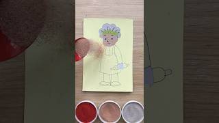 Sand painting baker satisfying video how to paint with sand Chim Xinh channel [upl. by Siddra]