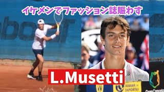 Lorenzo Musetti 片手バックハンドプロ練習動画 テニス Italian Pro Tennis Player [upl. by Aisya]