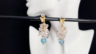 Dainty earrings✨earrings handmadejewelry jewelrydesign jewelry tutorial earringsoftheday diy [upl. by Elwood472]