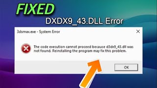 How to Fix D3DX943dll Missing Error on Windows 10 11 8 [upl. by Ailero]