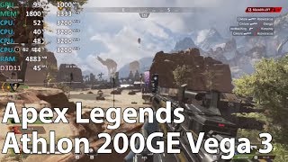 Athlon 200GE Vega 3 Review  Apex Legends  Stock amp OC  Gameplay Benchmark Test LowSpecGamer like [upl. by Aihsem]