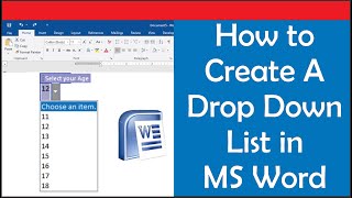 How to Create A Drop Down list in Word Edit a drop down list amp Delete a Drop down list in MS Word [upl. by Jarus]