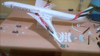 Emirates B777 300ER Papercraft with LED lights [upl. by Anceline207]