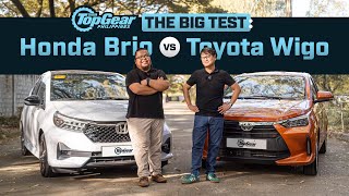 2024 Honda Brio vs Toyota Wigo Big Test of small hatchbacks  Top Gear Philippines [upl. by Hanoy514]