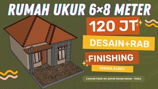 Desain Rumah Minimalis 6×8 Meter Lengkap Biaya Pembangunan [upl. by Osbert419]