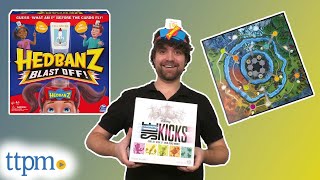 Hedbanz Blast Off and Disney SideKicks Games from Spin Master Instructions  Review [upl. by Kyriako]