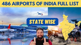 486 Airports Of India  State Wise Full List Of Airports In India  Total International Airports [upl. by Riva268]