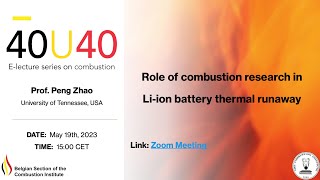 Peng Zhao  Role of combustion research in Liion battery thermal runaway [upl. by Anaila]