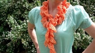 How to crochet a twisted twirly spiral scarf with crochet thread [upl. by Ravid734]