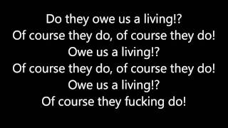 Crass  Do They Owe us a Living Lyrics [upl. by Barris]