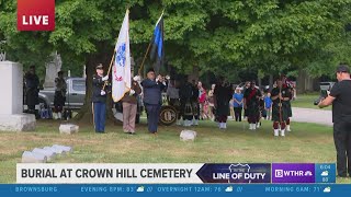 21 gun salute for Officer Noah Shahnavaz laid to rest at Crown Hill Cemetery [upl. by Naoma]