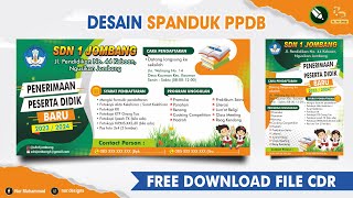 DOWNLOAD DESAIN SPANDUK PPDB 2023 CORELDRAW  FREE CDR   Nur Designs [upl. by Astrid939]