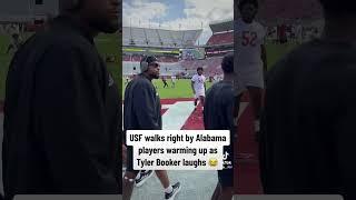 USF walks by Alabama players as Tyler Booker laughs 😂 RollTide [upl. by Nnywg]