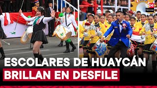 Fiestas Patrias escolares de Huaycán virales por coreografías son aplaudidos en Desfile Militar [upl. by Aecila]