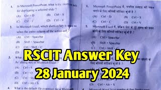 Rscit 28 January 2024 Answer Key  Rscit Exam Answer Key 2024  Rscit Paper Answer Key Today Exam [upl. by Werdna]