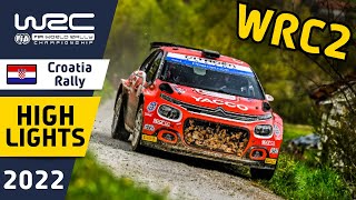 WRC Rally Highlights  Croatia Rally 2022  WRC2 Results and Final Day Rally Action [upl. by Ahsilram]