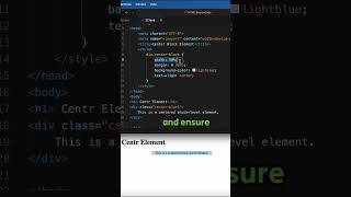 HTML Coding QampA 37 How to center an element horizontally in CSS html css htmlcss shorts [upl. by Kellia]