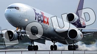 TrueSound™ FedEx MD11 POWERFUL Landing and CloseUp Taxi at Ft Lauderdale 62416 [upl. by Macrae]