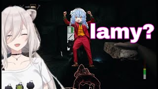 Shishiro Botan Cant Stop Laughing At Lamy Dancing On Top Of Okayu  Panicore HololiveSub [upl. by Lole]