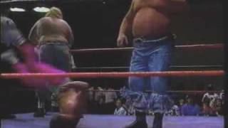 Harlem Knights Run In On Moondogs Match Get Bitten  1993 USWA Memphis Wrestling [upl. by Siladnerb]