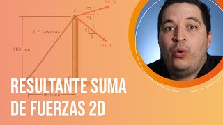 236 Estática  resultante de fuerzas en 2 dimensiones ejercicio resuelto paso a paso [upl. by Carina]