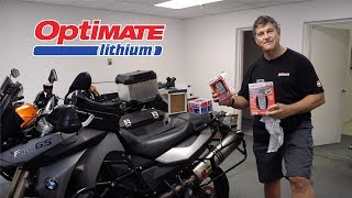 OptiMate Lithium EN BMW F800GS Lithium battery swap [upl. by Sheeran]