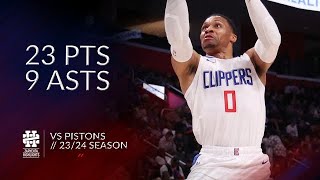 Russell Westbrook 23 pts 9 asts vs Pistons 2324 season [upl. by Tamara833]