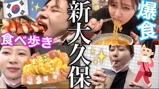 【食べ歩き最高】ひとり新大久保で満腹になるまで食べ放題するのが本当に幸せ！！！ [upl. by Barb]