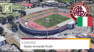 Stadio Armando Picchi  AS Livorno  2018  Google Earth [upl. by Nnawaj]