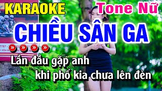 Chiều Sân Ga Karaoke  Tone Nữ  Beat Mới  Huỳnh Lê [upl. by Llezniuq]