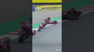 Red Bull GASGAS Tech3 teammates crash together 💥  SolidarityGP [upl. by Nal]