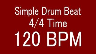 120 BPM 44 TIME SIMPLE STRAIGHT DRUM BEAT FOR TRAINING MUSICAL INSTRUMENT  楽器練習用ドラム [upl. by Diskin611]