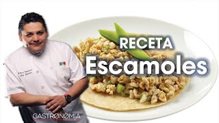 Receta escamoles en gordita por Bricio Dominguez [upl. by Creedon]