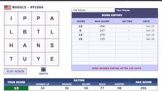 Boggle at Wordplayscom [upl. by Emilee]