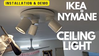 Ikea Nymane Ceiling Light Installation  Detailed Instructions and Demonstration [upl. by Aluino]