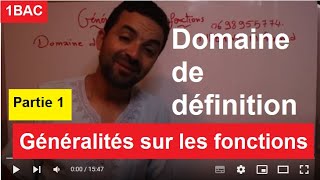 maths 1 bac sc ex et sm générélités sur les fonctions domaine de définition [upl. by Polk277]