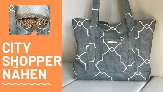 👜 Tasche nähen  DIY TOTE BAG  mit Innenfutter  mit Außen  Innentaschen einfache Nähanleitung [upl. by Gyimah243]