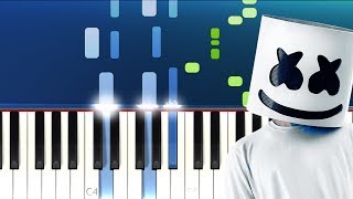 Marshmello  Here With Me ft CHVRCHES Piano Tutorial [upl. by Albric]