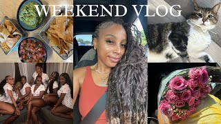 WEEKEND VLOG  ALL GIRLS SLUMBER PARTY  NEW FLORALS  GUILTY PLEASURES amp MORE  DARCIA DORILAS VLOG [upl. by Boyden]