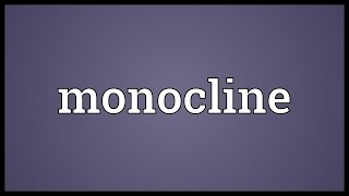 Monocline Meaning [upl. by Ellek]