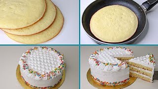 Vanilla Cake In Fry Pan  With Eggs  Eggless amp Without Oven  Yummy Vanilla Cake Recipe [upl. by Jarib]