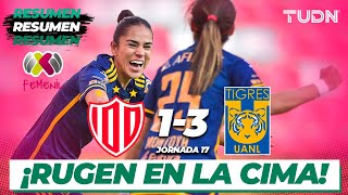 HIGHLIGHTS  Necaxa 13 Tigres  AP2023J17  Liga Mx Femenil  TUDN [upl. by Annatnas]