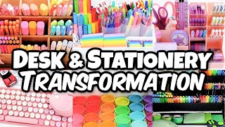 Desk  Stationery Organization Makeover Back to School for 4 KIDS [upl. by Euqinad]