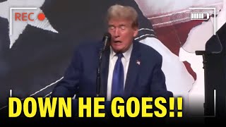 YIKES Trump NEAR COLLAPSE in Disaster Speech [upl. by Etteuqram292]