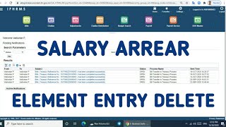 IFHRMS Salary RETRO Arrear Element Entry Delete  GTN Finance Payroll Services Element Entry Delete [upl. by Pelaga193]