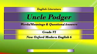 Lesson quotUncle Podger Hangs a Picturequot  Words Meanings  Questions Answers  Grade 7 [upl. by Lramaj]