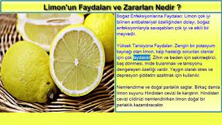 Limonun Faydaları ve Zararları Nedir Limon Suyunun Faydaları Nelerdir [upl. by Herstein]