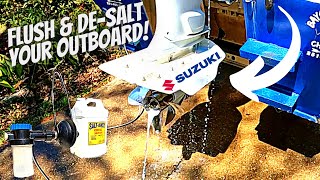 How to FLUSH and DESALT Your Outboard Motor PROPERLY [upl. by Ajak]